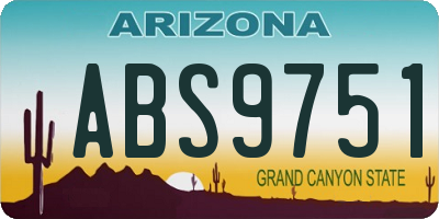 AZ license plate ABS9751