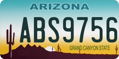 AZ license plate ABS9756