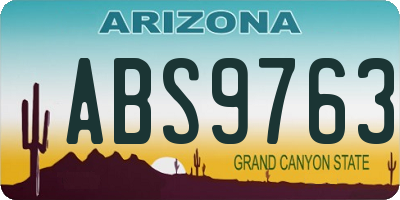 AZ license plate ABS9763