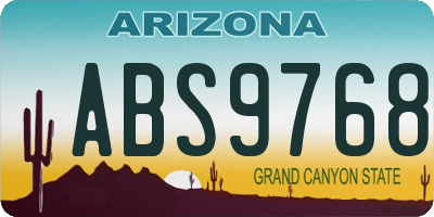 AZ license plate ABS9768