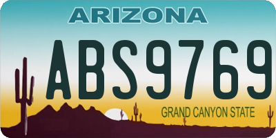 AZ license plate ABS9769