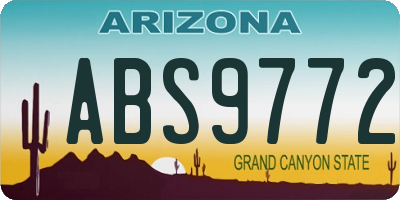 AZ license plate ABS9772