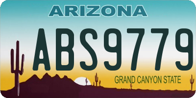 AZ license plate ABS9779