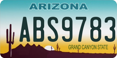 AZ license plate ABS9783