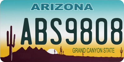 AZ license plate ABS9808
