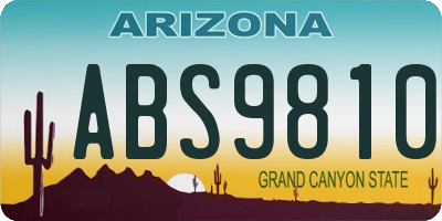 AZ license plate ABS9810