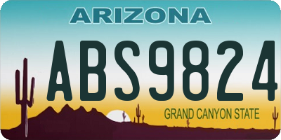 AZ license plate ABS9824