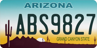 AZ license plate ABS9827