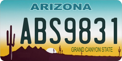 AZ license plate ABS9831