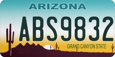 AZ license plate ABS9832