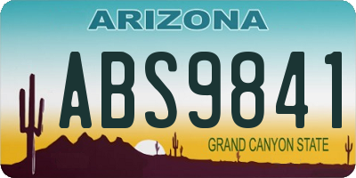 AZ license plate ABS9841