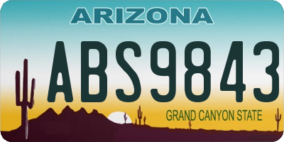 AZ license plate ABS9843