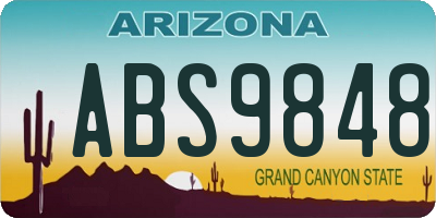 AZ license plate ABS9848