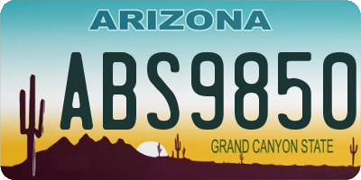 AZ license plate ABS9850