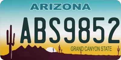 AZ license plate ABS9852