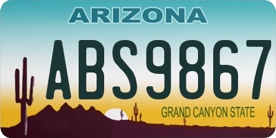 AZ license plate ABS9867