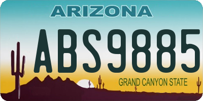 AZ license plate ABS9885