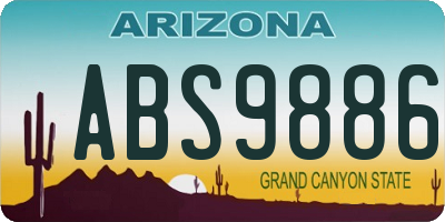 AZ license plate ABS9886