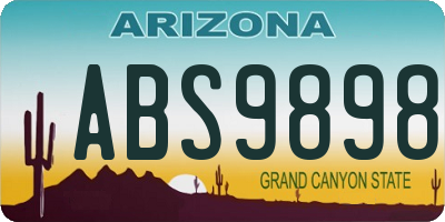 AZ license plate ABS9898