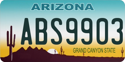 AZ license plate ABS9903
