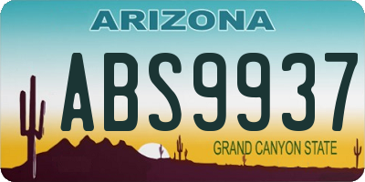 AZ license plate ABS9937