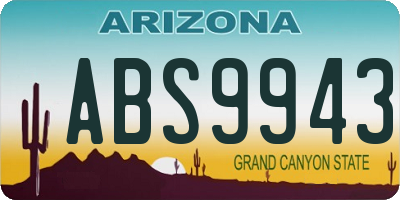 AZ license plate ABS9943
