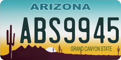 AZ license plate ABS9945