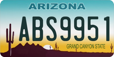 AZ license plate ABS9951