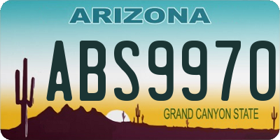 AZ license plate ABS9970