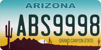 AZ license plate ABS9998