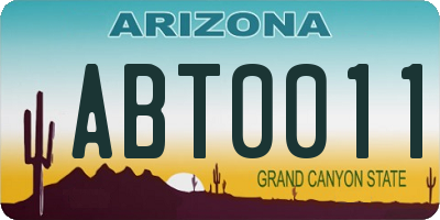 AZ license plate ABT0011