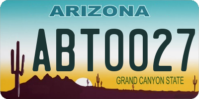 AZ license plate ABT0027