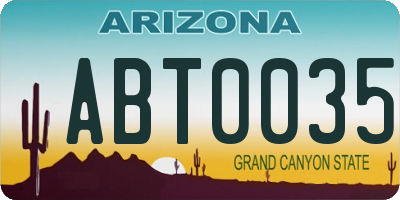 AZ license plate ABT0035
