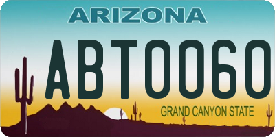 AZ license plate ABT0060