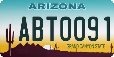AZ license plate ABT0091