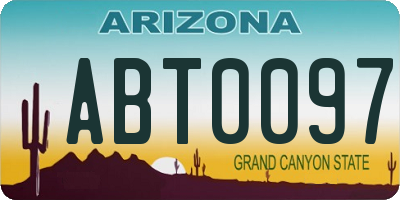 AZ license plate ABT0097