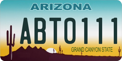 AZ license plate ABT0111