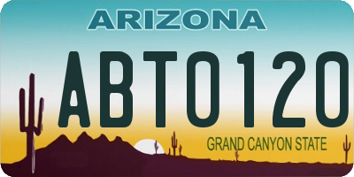 AZ license plate ABT0120