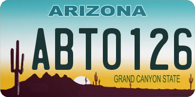 AZ license plate ABT0126