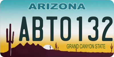 AZ license plate ABT0132