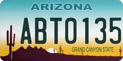 AZ license plate ABT0135