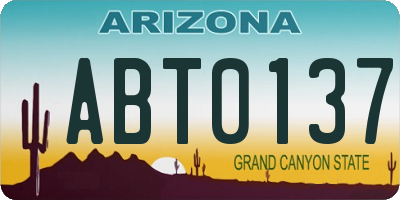 AZ license plate ABT0137