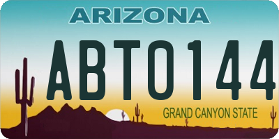 AZ license plate ABT0144