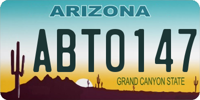 AZ license plate ABT0147