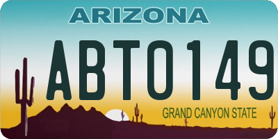 AZ license plate ABT0149