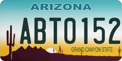 AZ license plate ABT0152
