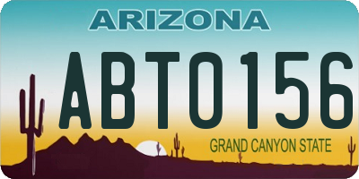 AZ license plate ABT0156