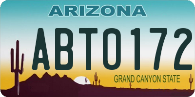 AZ license plate ABT0172