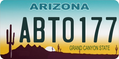 AZ license plate ABT0177