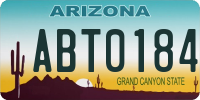 AZ license plate ABT0184